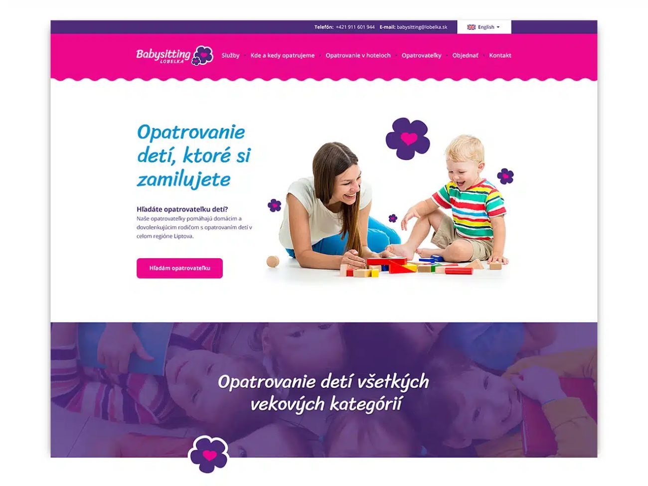 Tvorba webstránky babysittinglobelka.sk