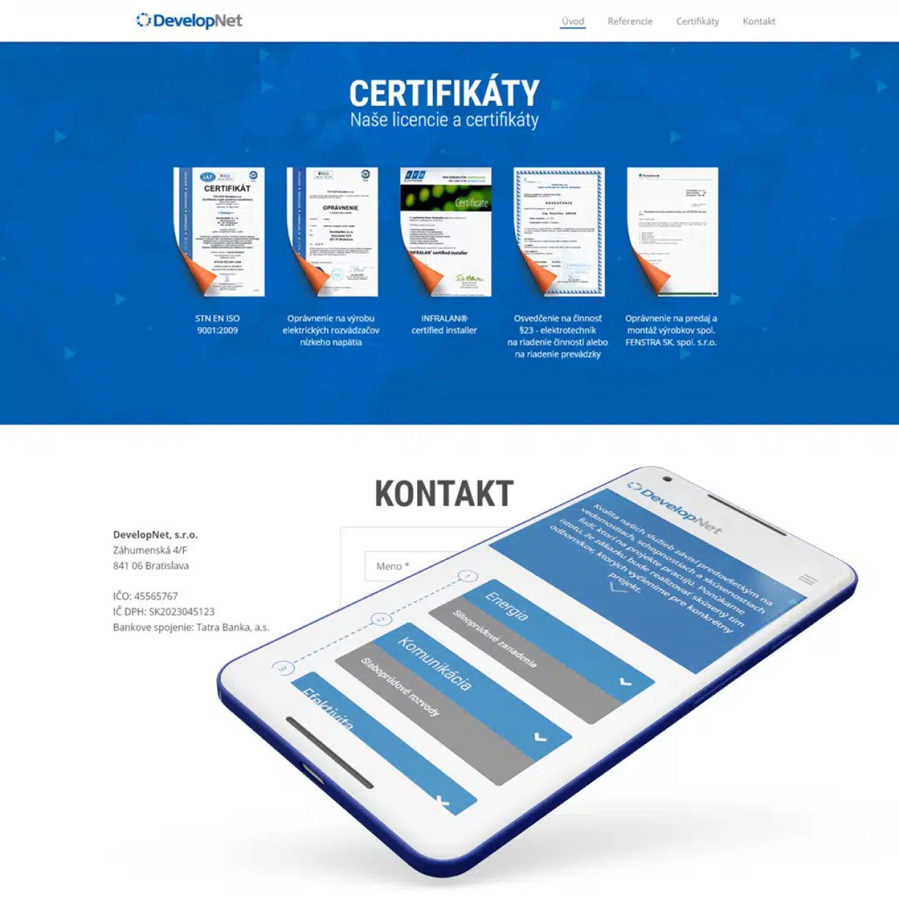 Tvorba webstránky developnet.sk