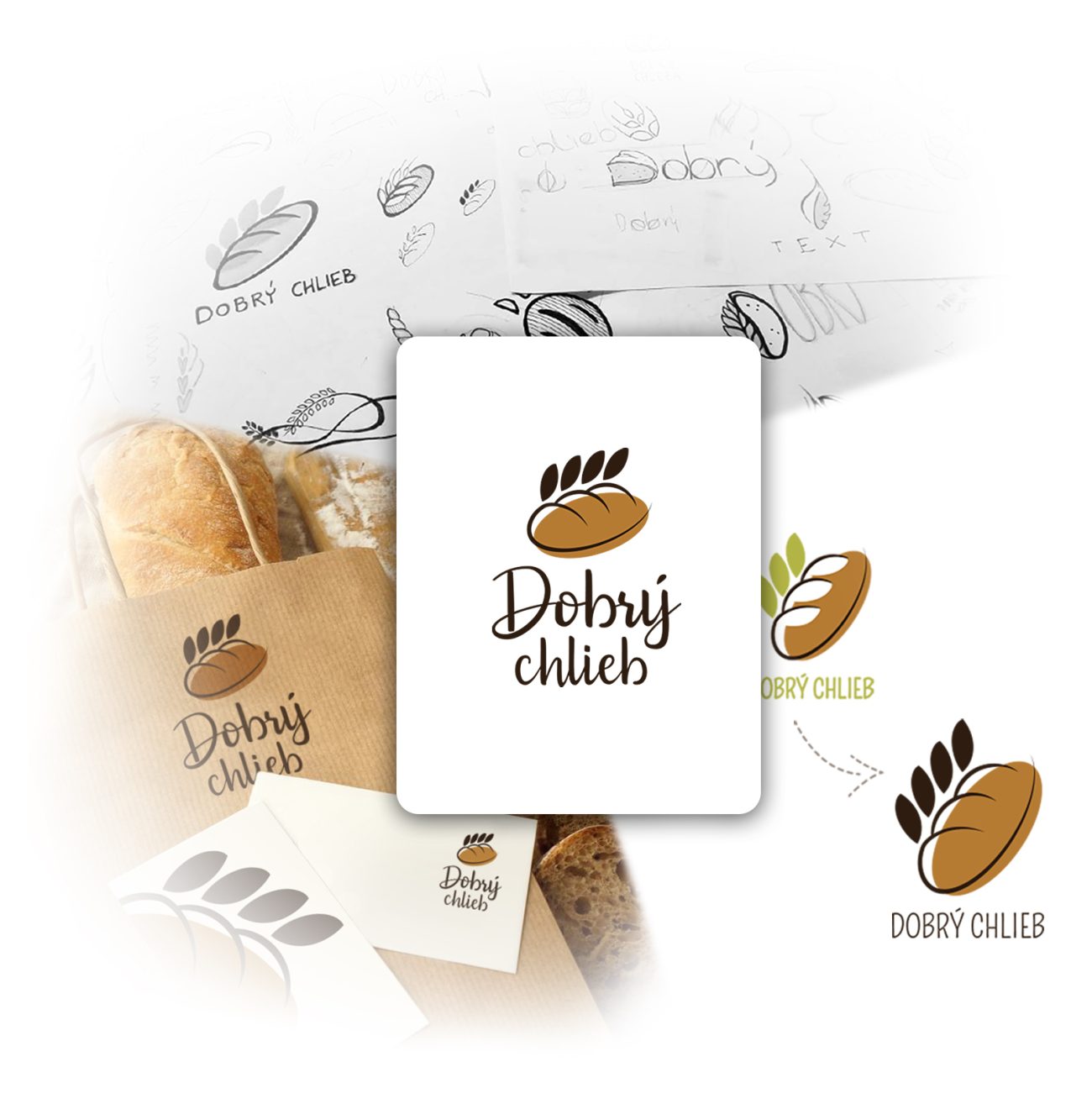 Ukážka aplikácie loga Dobrý Chlieb