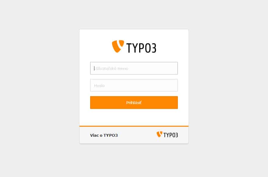 TYPO3 7.6 backend login