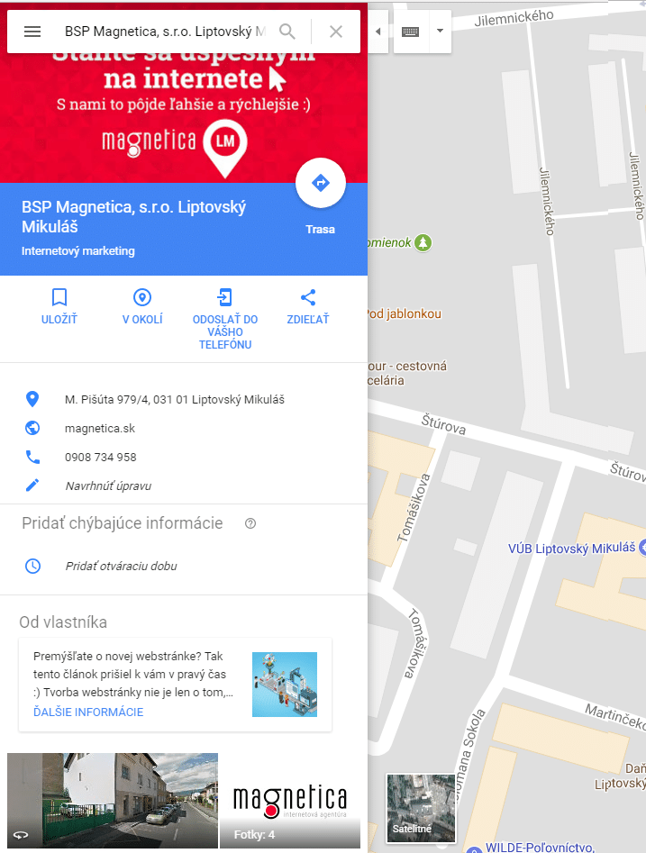 Moja Firma na Googli (Google Mapy) - magnetica.sk