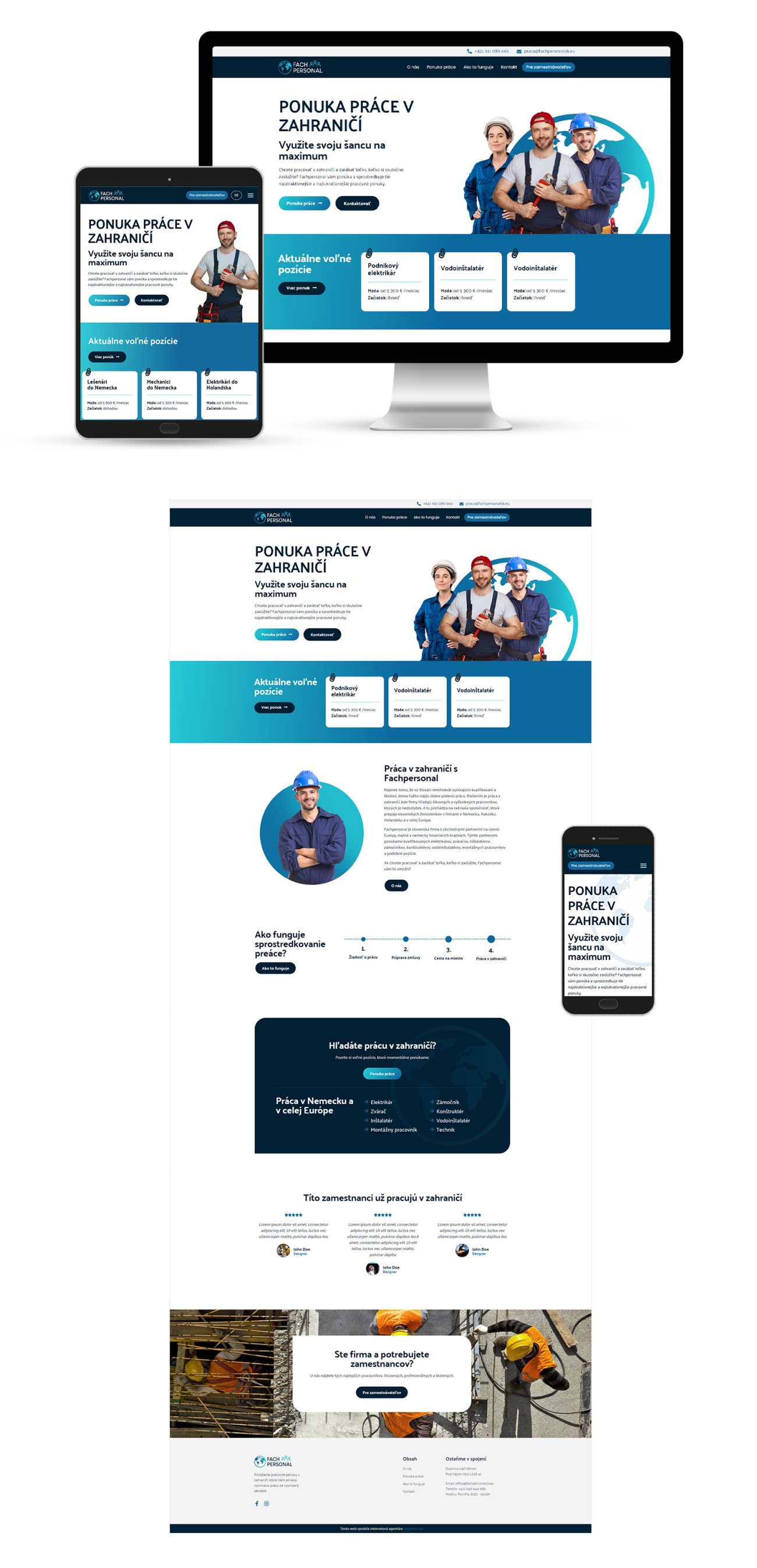 Tvorba webstránky a grafický dizajn pre personálnu agentúru FachPersonal.sk