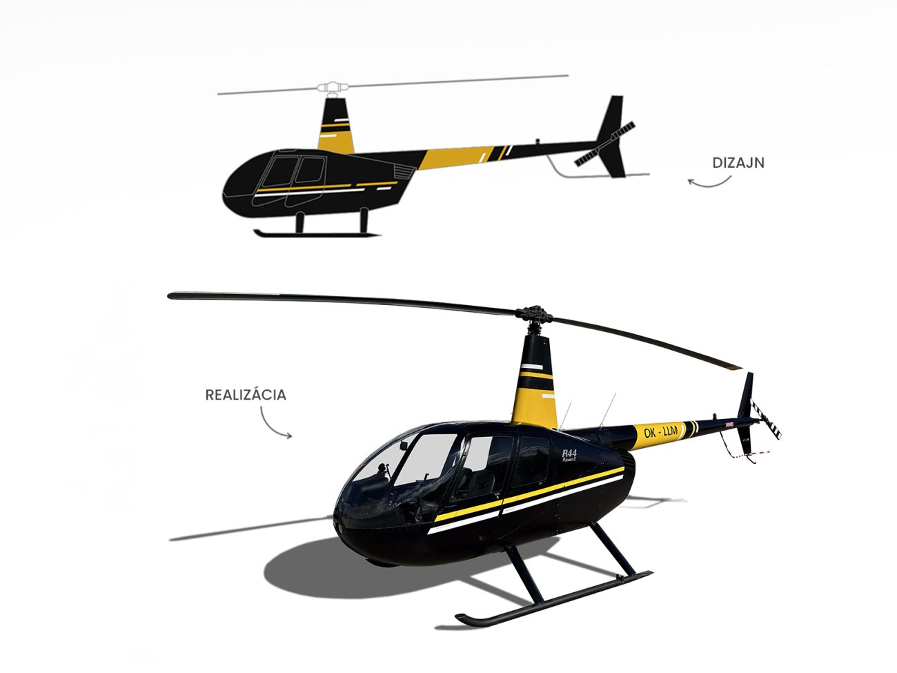 Grafický design - Polep vrtuľníka HELI Sky