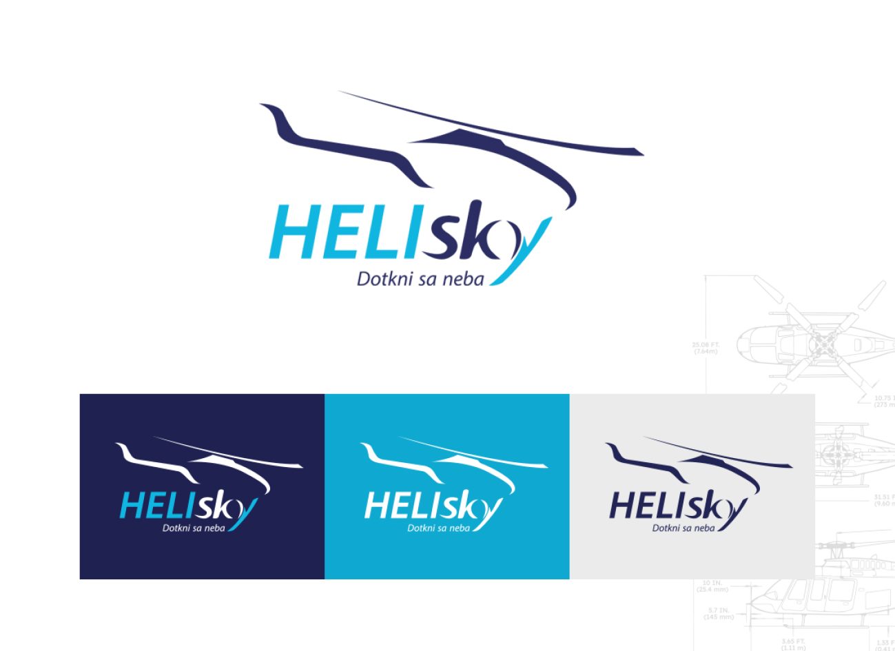 Ukážka aplikácie loga HELI Sky