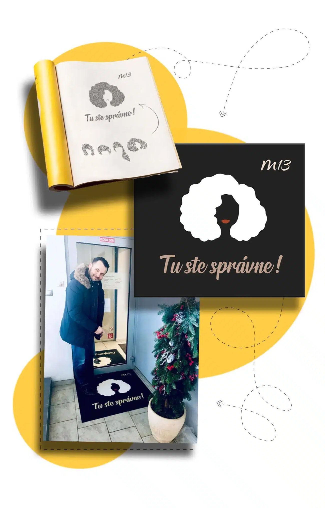 Dizajn rohožky pre kadernícky salón Studio M13