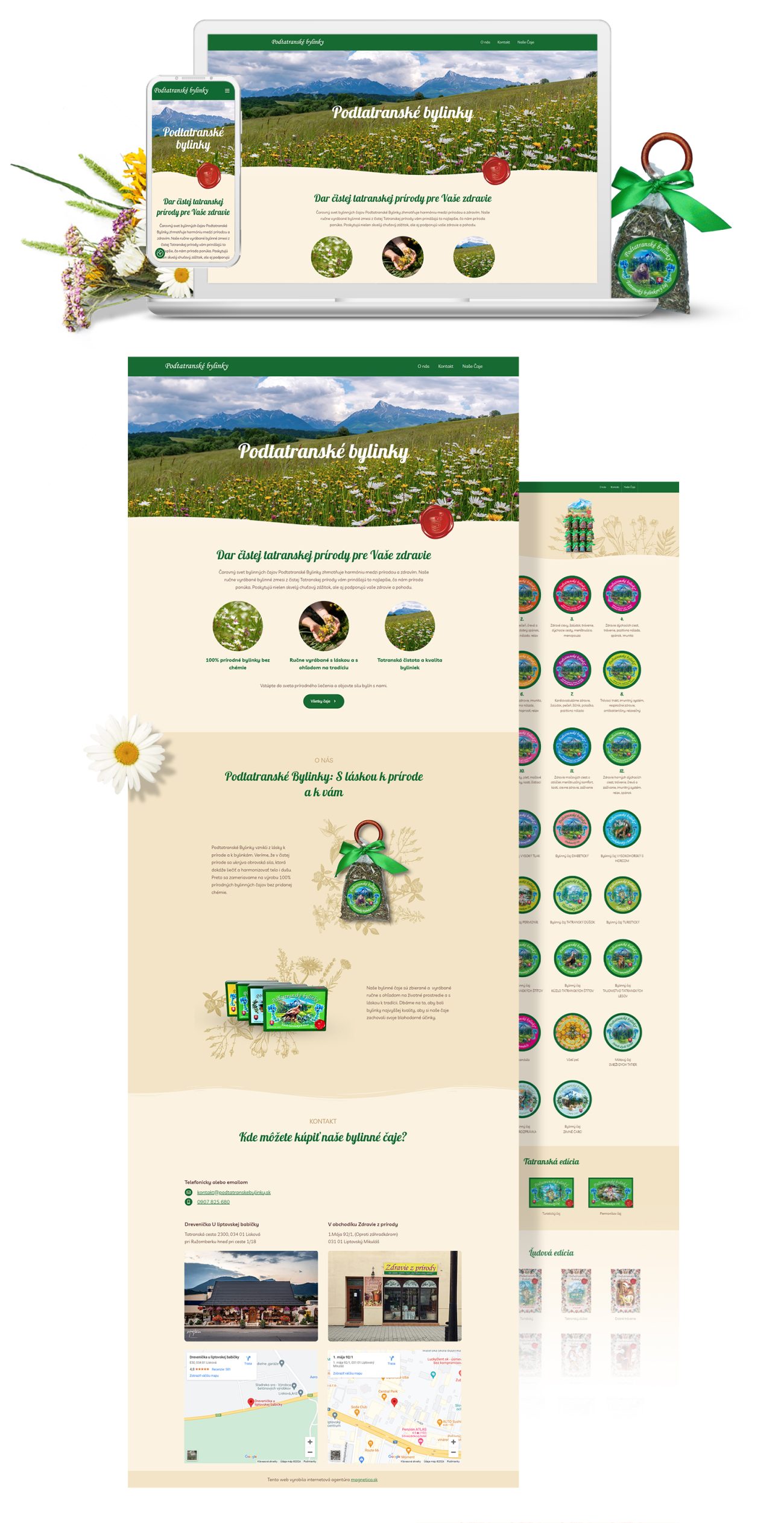 Tvorba webstranky a copywriting pre Podtatranskebylinky.sk