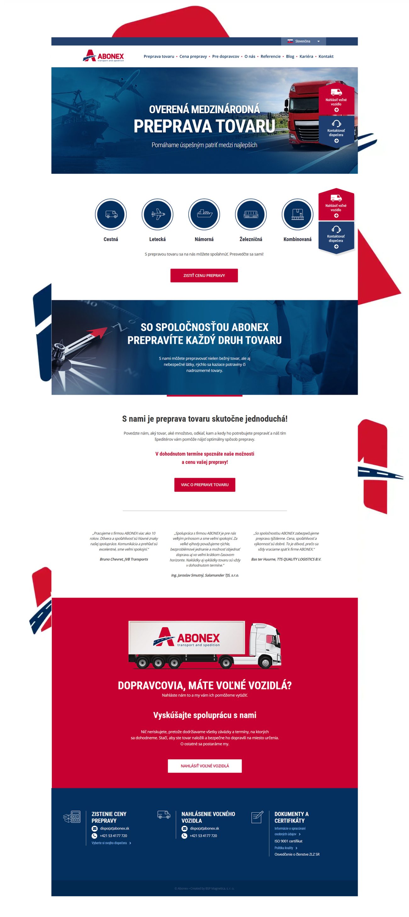 Tvorba webstránky abonex.sk