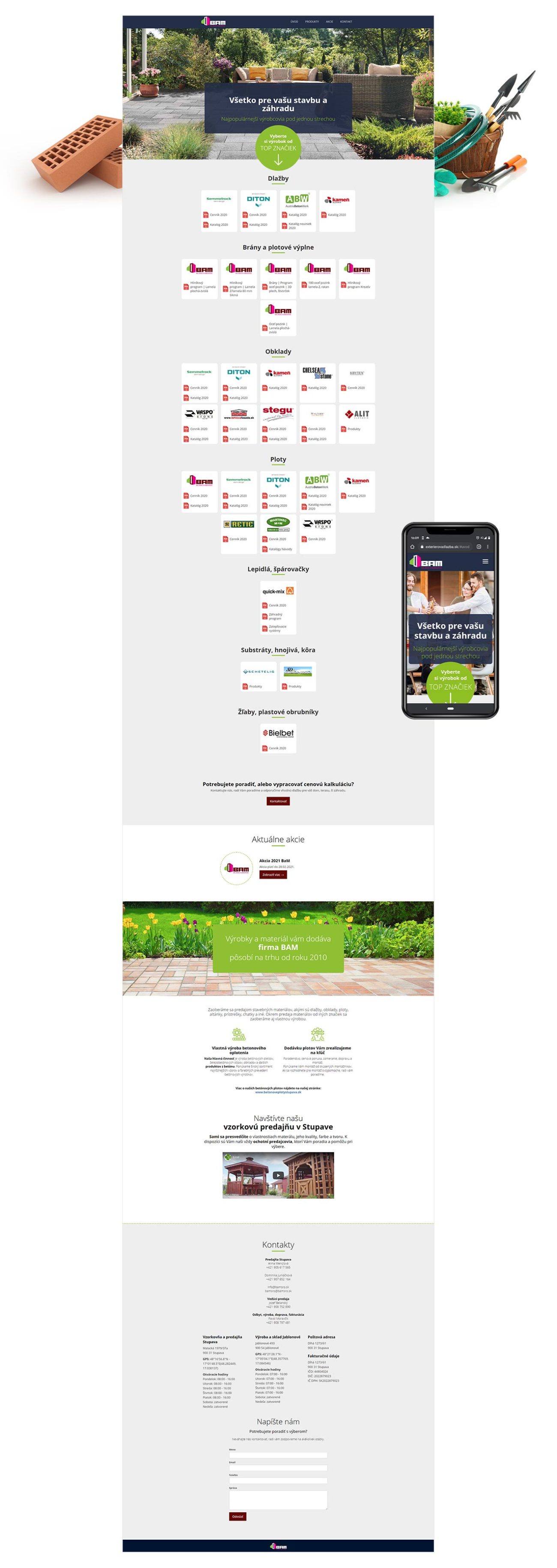 Tvorba webstránky exterierovadlazba.sk