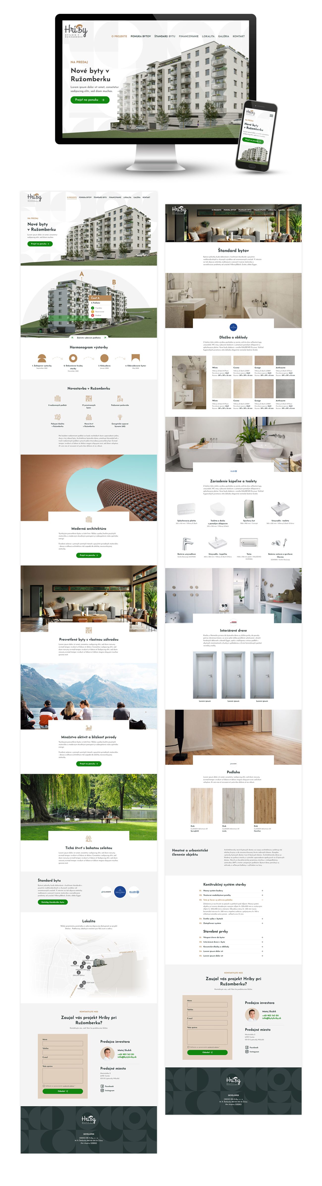 Tvorba webstránky a grafický dizajn pre Byty Hríby