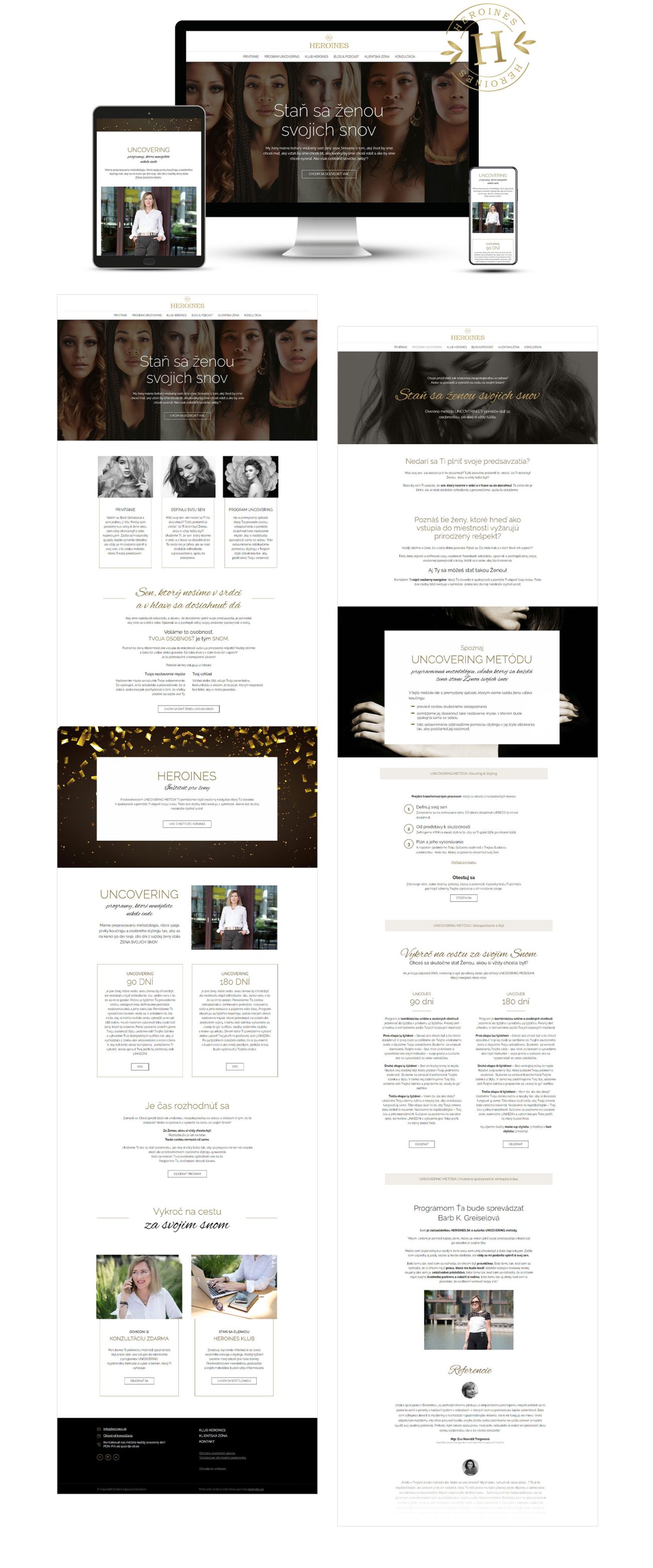 Tvorba webstránky a grafický dizajn pre Heroines