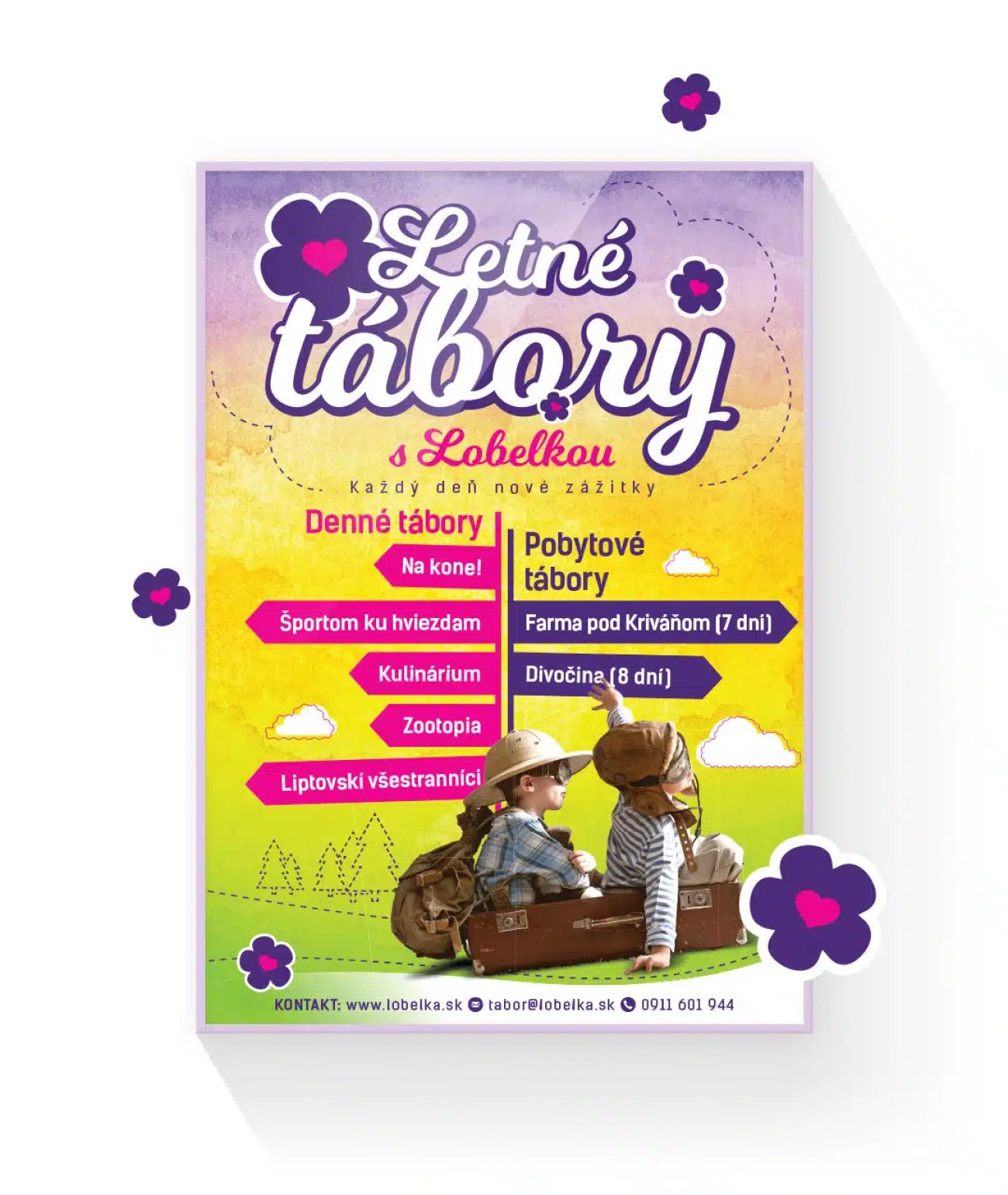 Tvorba plagátu pre letné tábory Lobelka