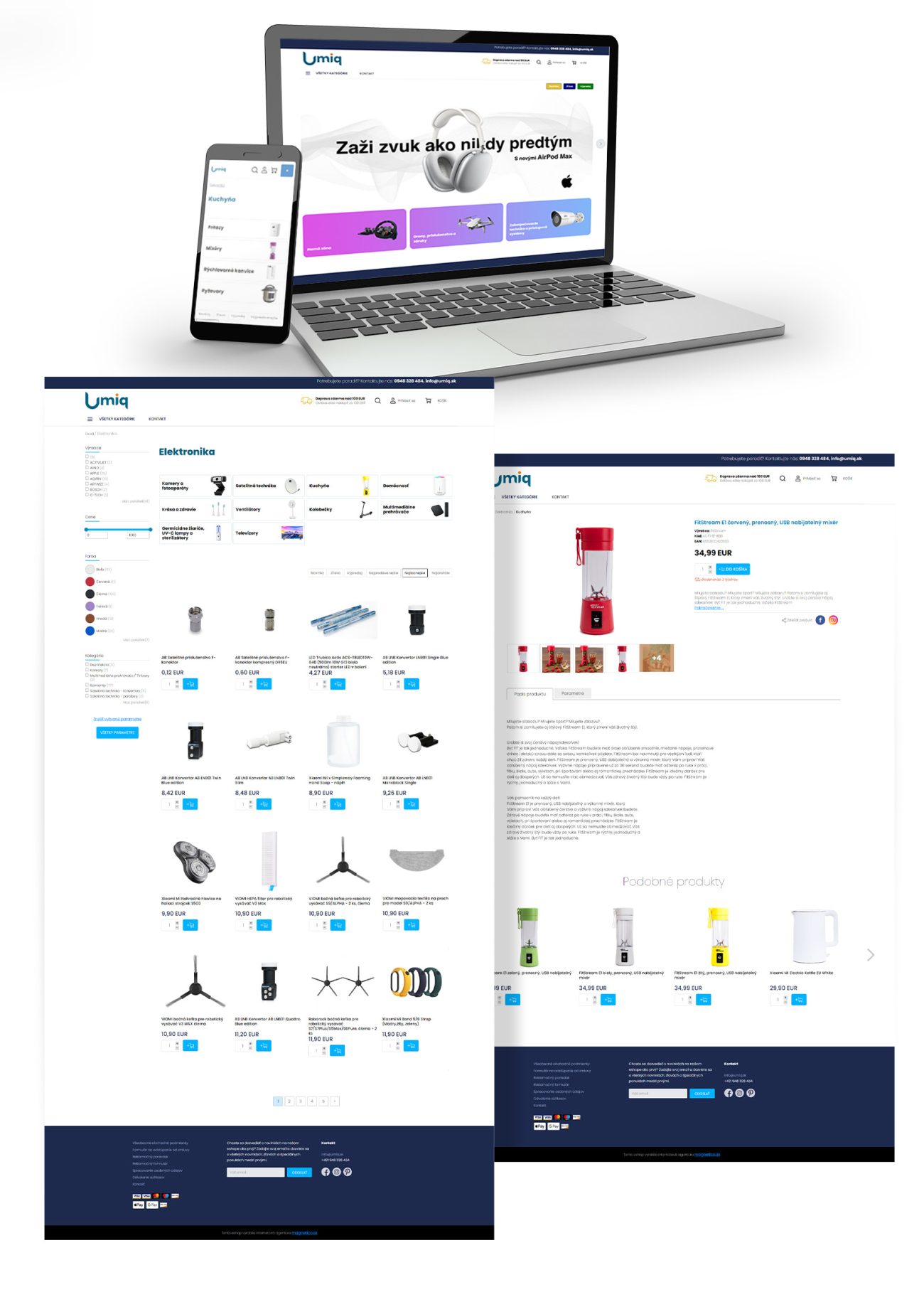 Tvorba eshopu na mieru umiq.sk