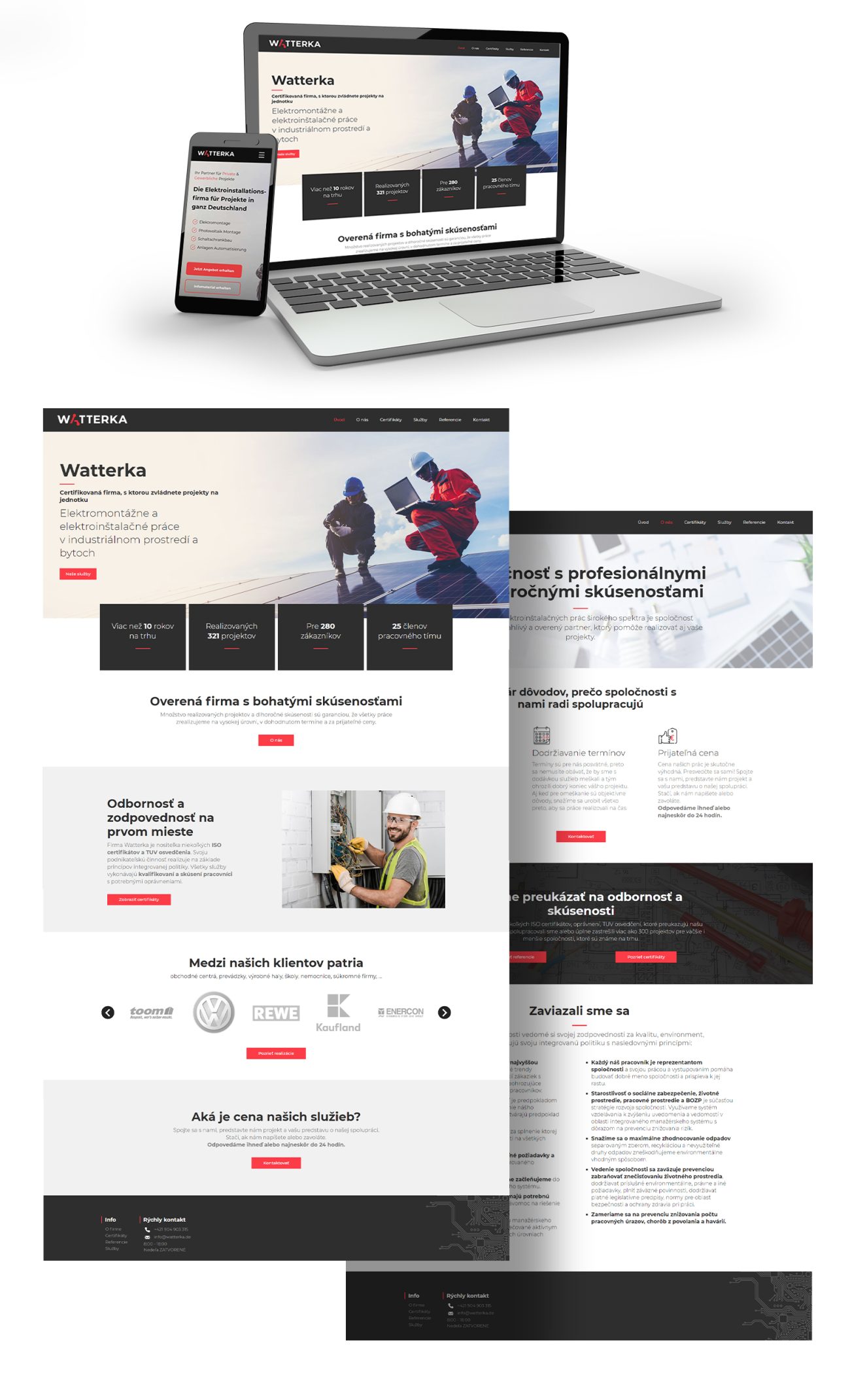 Tvorba webstránky a grafický dizajn pre Domy Watterka