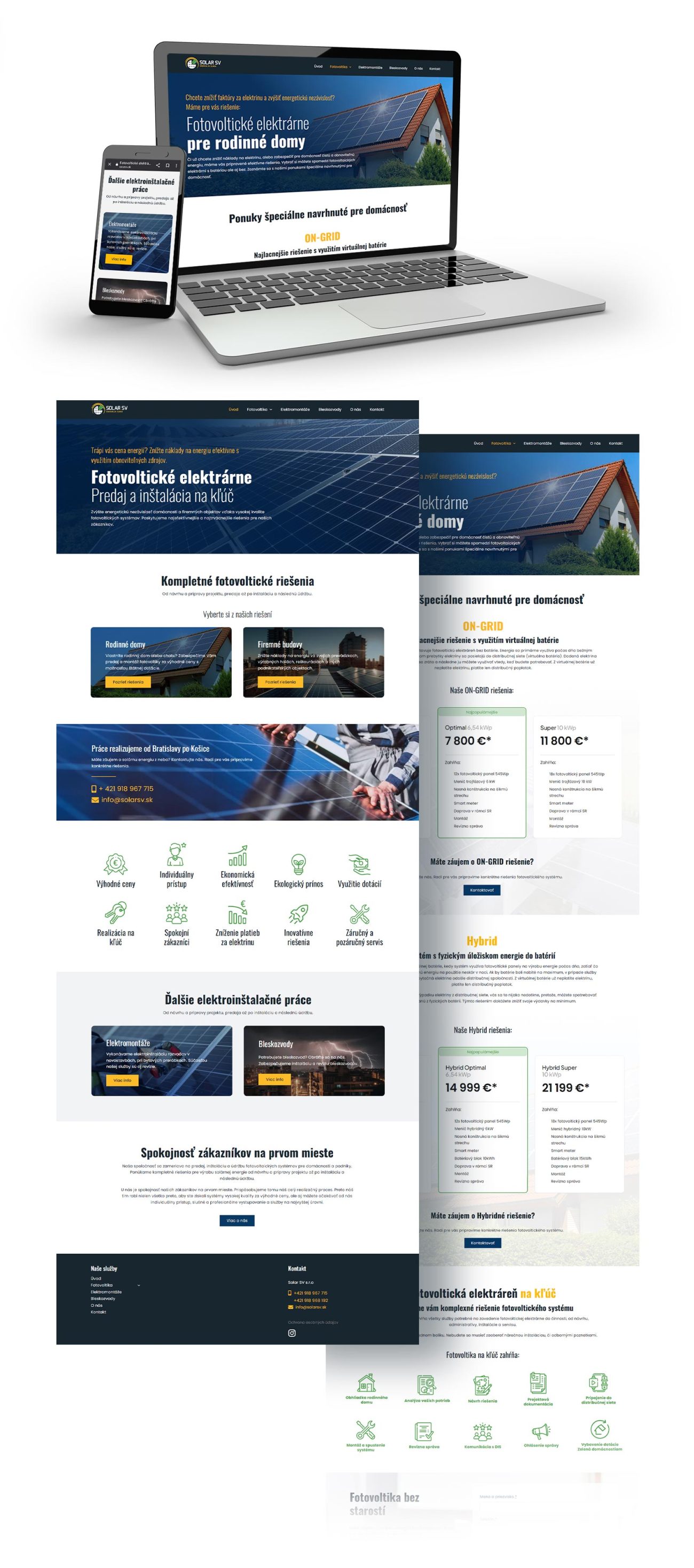 Tvorba webstránky a grafický dizajn pre Solar SV