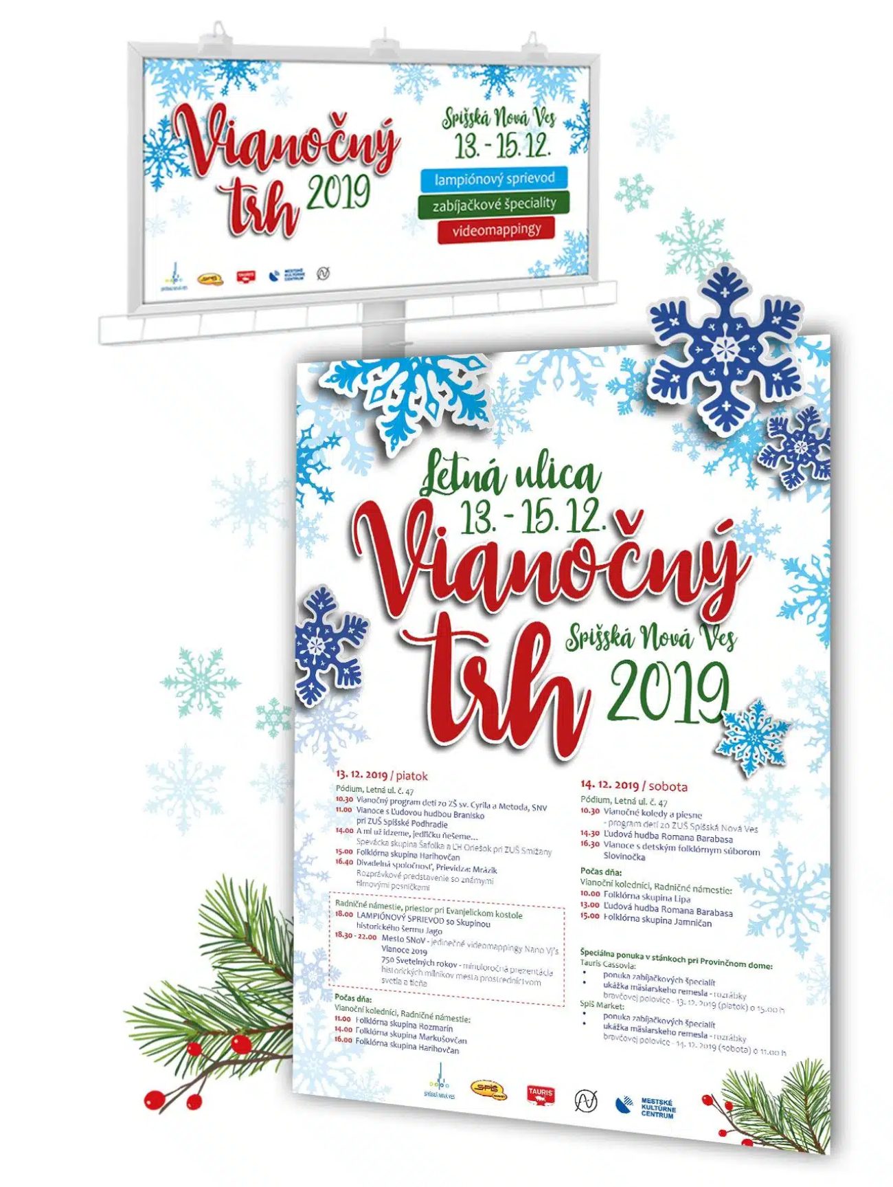 Tvorba plagátu a billboardu pre Vianočný trh v Spišskej Novej Vsi