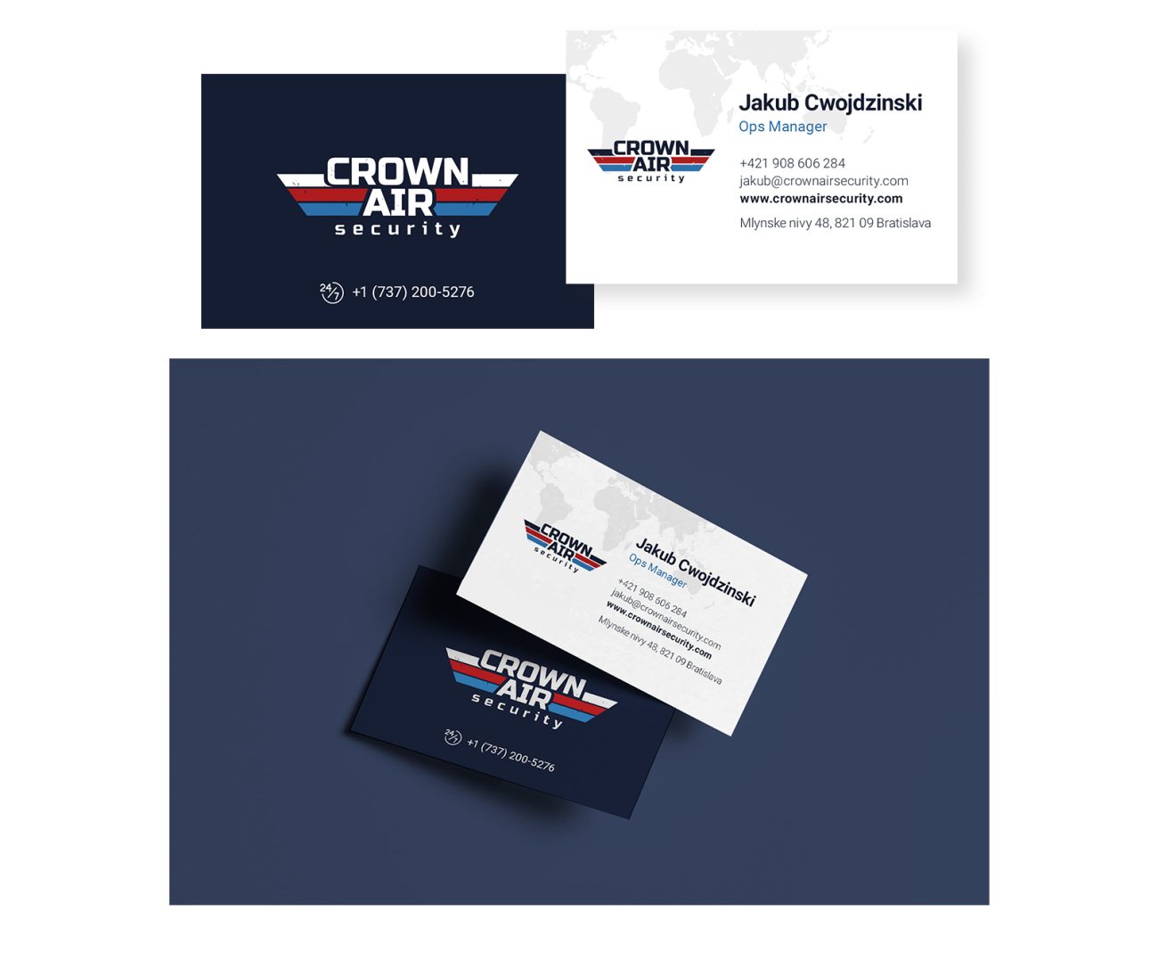 Tvorba vizitky pre Crown Air Security