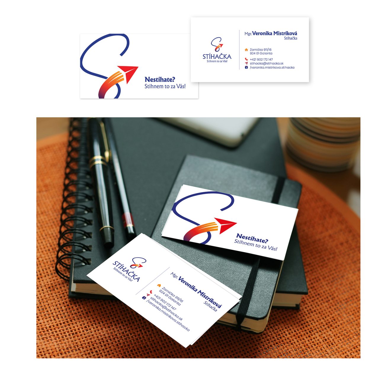 Grafický dizajn vizitky pre Stíhačku