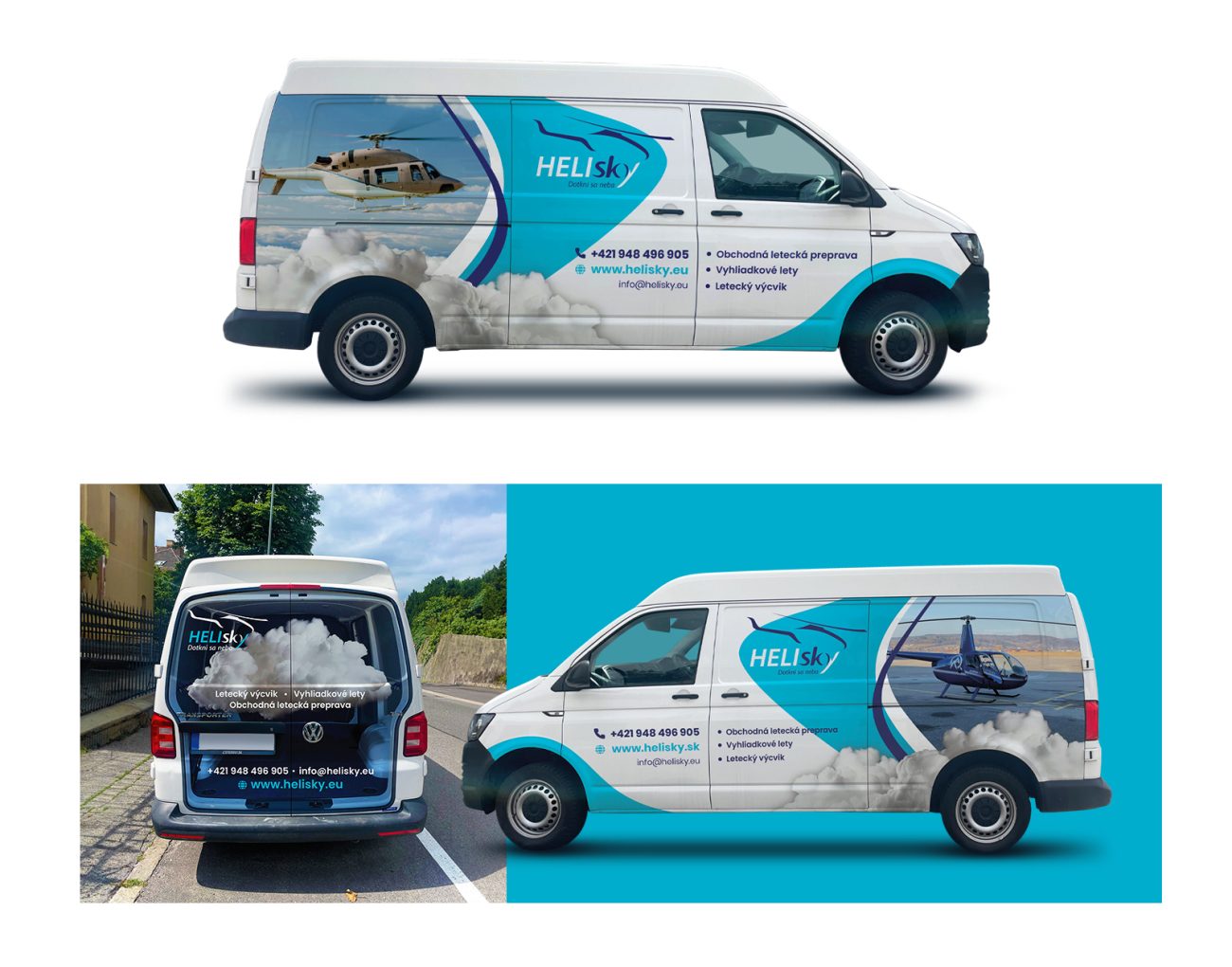 Grafický dizajn - Polep auta HELI Sky