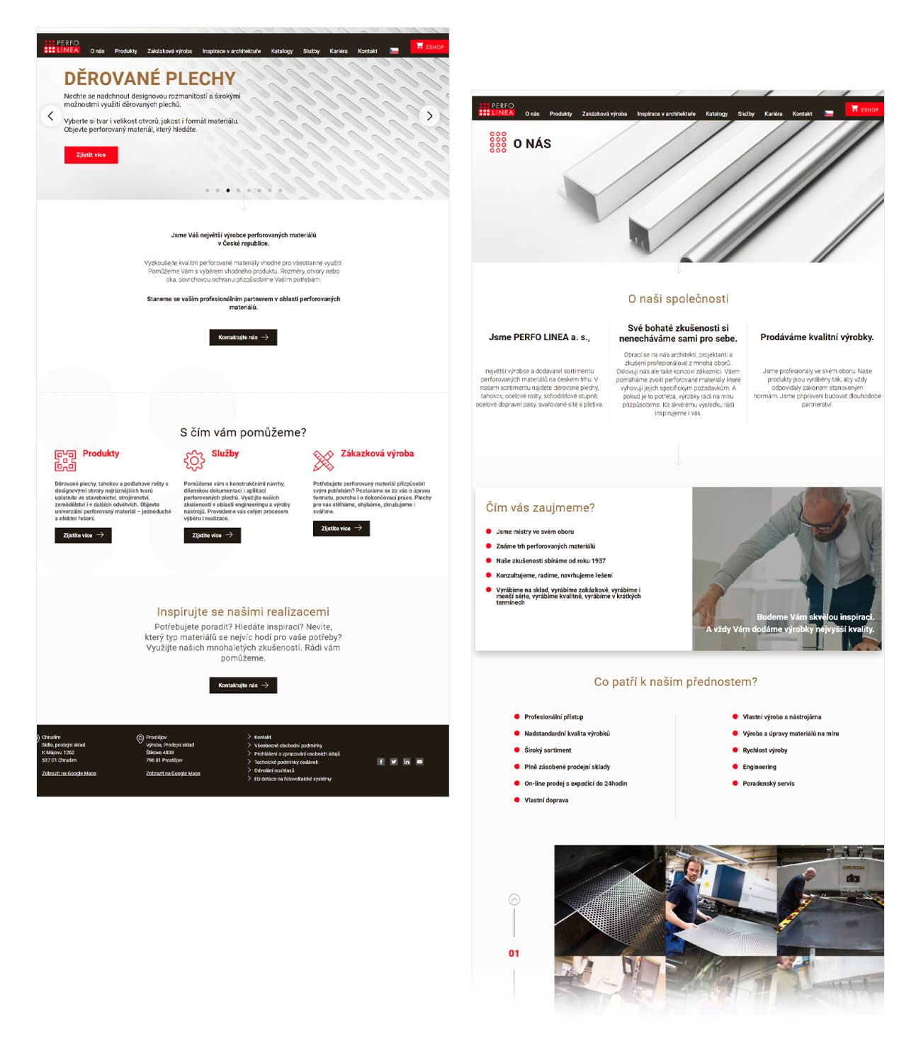 Tvorba webstránky perfolinea.cz