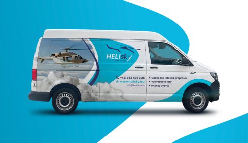 Grafický dizajn - Polep auta HELI Sky