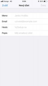 Nastavenie nového emailového účtu - magnetica.sk