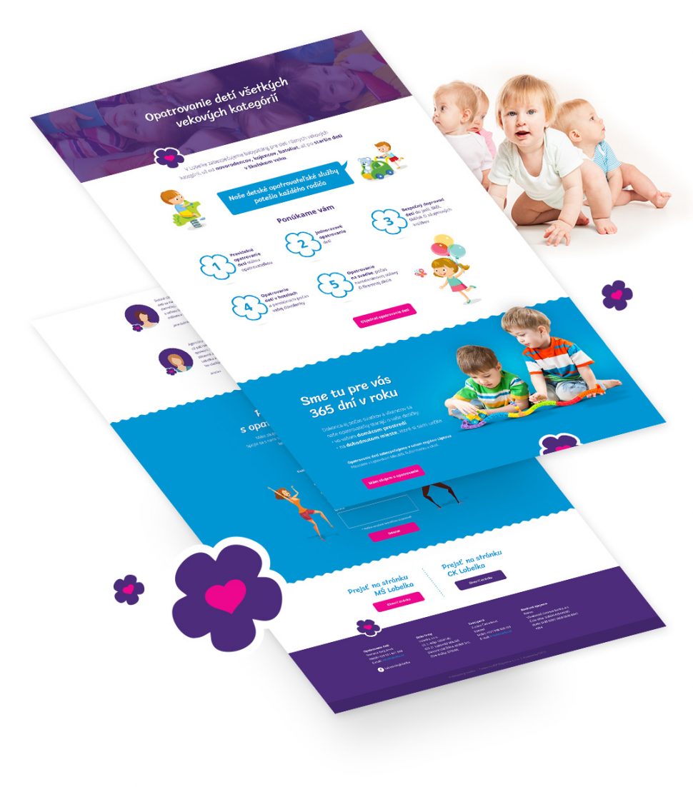 Grafický responzívny dizajn, Copywriting a tvorba textov, SEO a tvorba microsite webstránky pre Babysitting Lobelka v Liptovskom Mikuláši