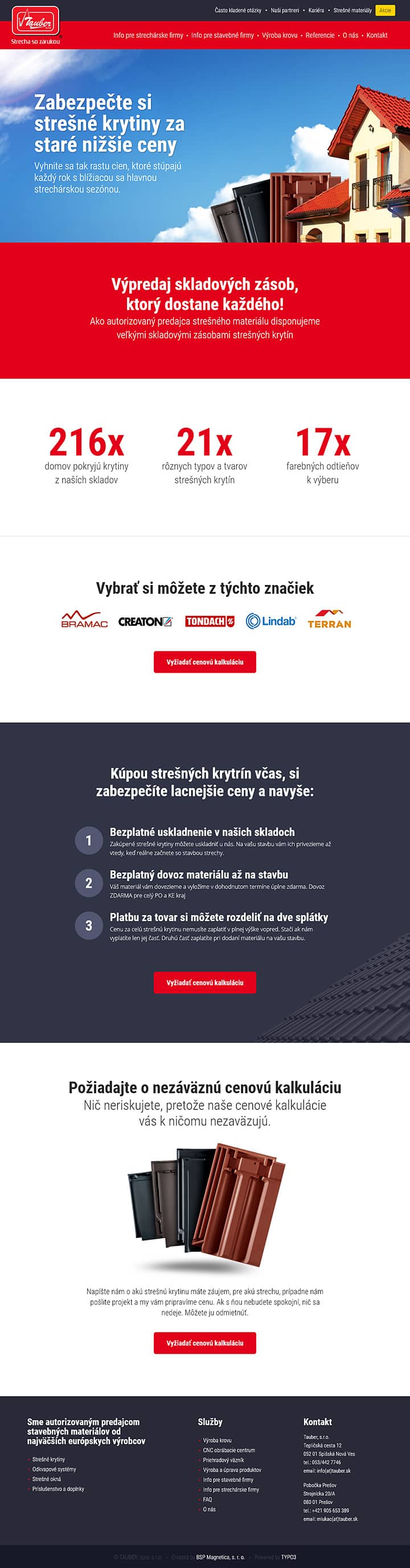 grafický dizajn, copywriting, SEO a tvorba webstránky na mieru pre Tauber v Spišskej Novej Vsi