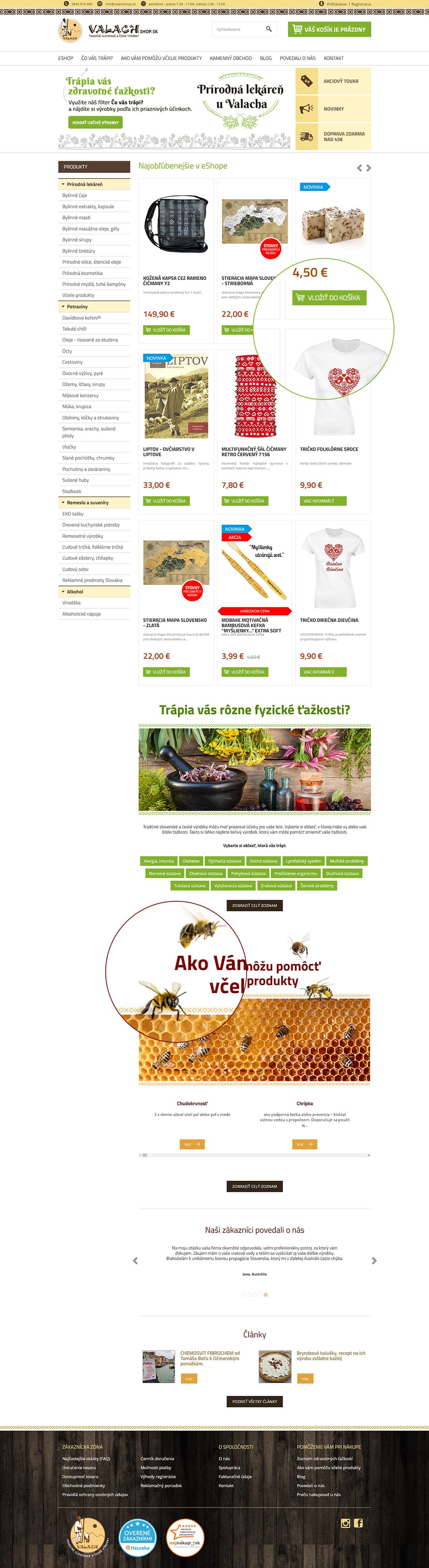 grafický dizajn, copywriting, SEO a tvorba eshopu na mieru pre Valachshop v Spišskej Novej Vsi