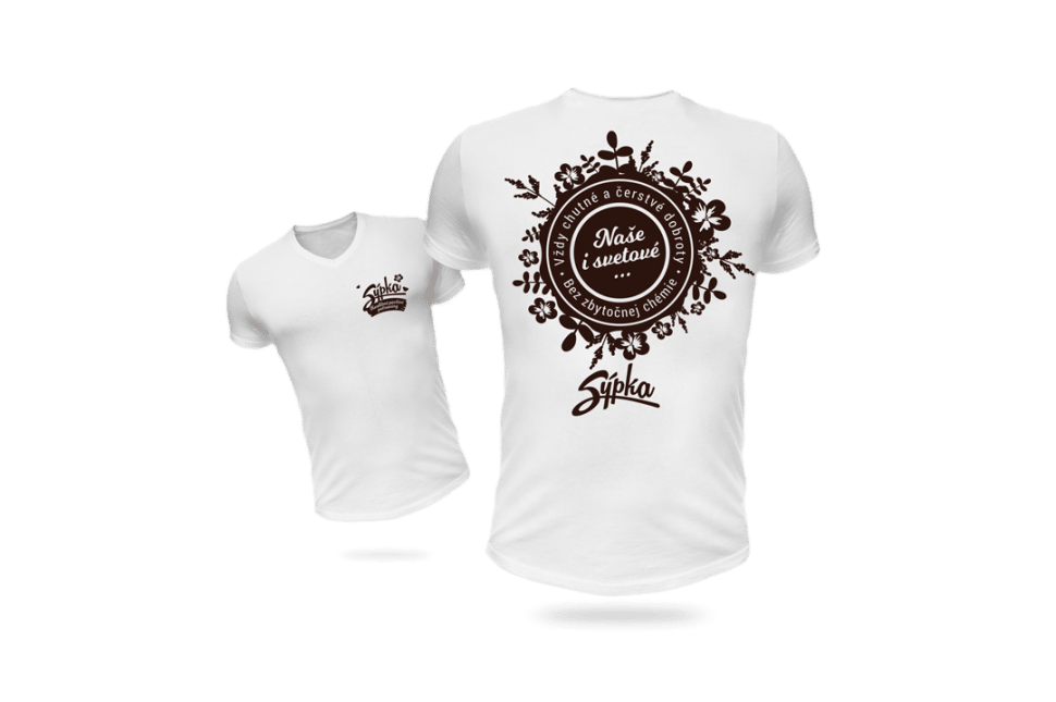 grafický dizajn a tvorba potlače na tričká pre obchod Sýpka v Liptovskom Mikuláši