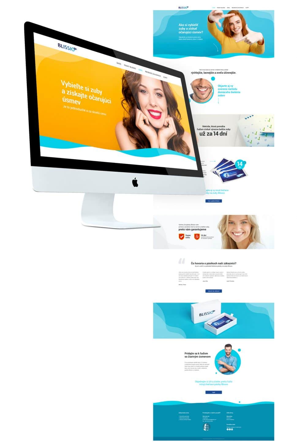 grafický dizajn, copywriting, SEO a tvorba webstránky na mieru pre Vybielenie zubov