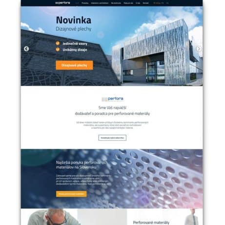 Grafický dizajn, copywriting a tvorba webstránky na mieru pre perfora.sk v Trnave