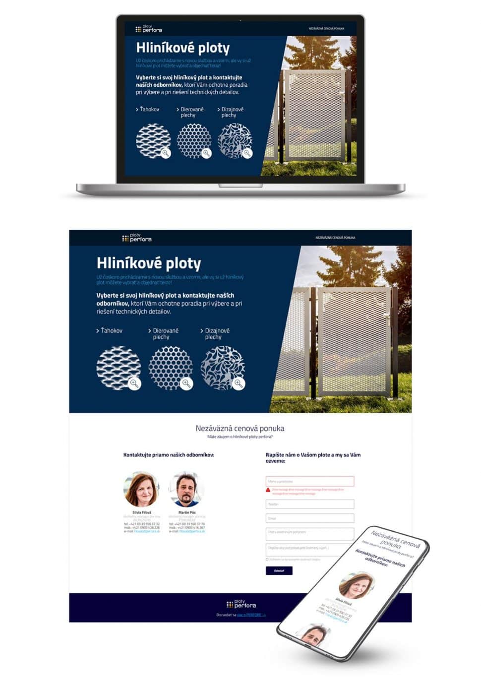 Grafický dizajn, copywriting a tvorba microsite pre plotyperfora.sk v Trnave