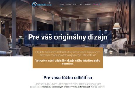 Grafický dizajn, SEO, copywriting a tvorba webstránky na mieru pre aenor.sk