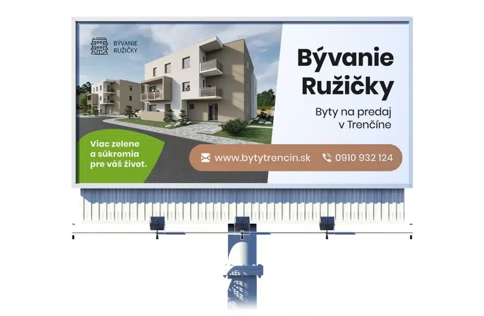 grafické spracovanie billboardu pre Bývanie Ružičky